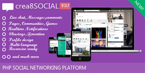 CodeCanyon - Crea8Social v3.1.1 - PHP Social Networking Platform - NULLED