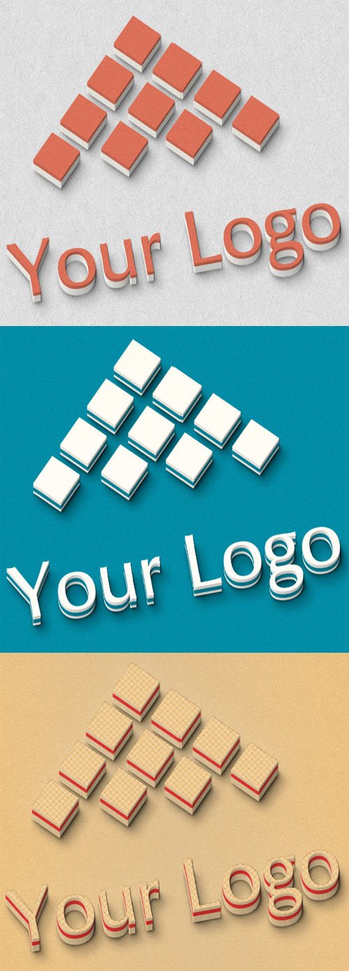 Logo Mock-ups - 3D Style - Creativemarket 4607