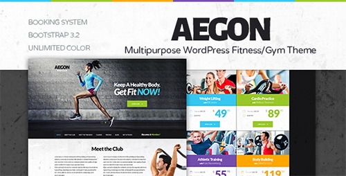 ThemeForest - Aegon v1.0 - Responsive Gym/Fitness Club WordPress Theme