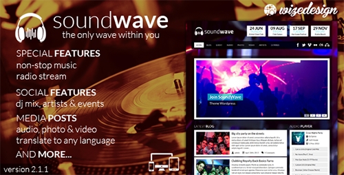ThemeForest - SoundWave v1.9 - The Music Vibe WordPress Theme