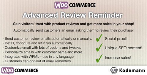 CodeCanyon - WooCommerce Advanced Review Reminder v1.5.2