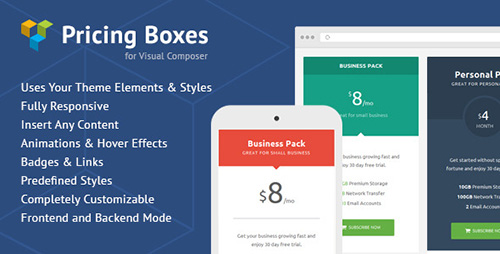 CodeCanyon - Pricing Boxes for Visual Composer v1.0.1