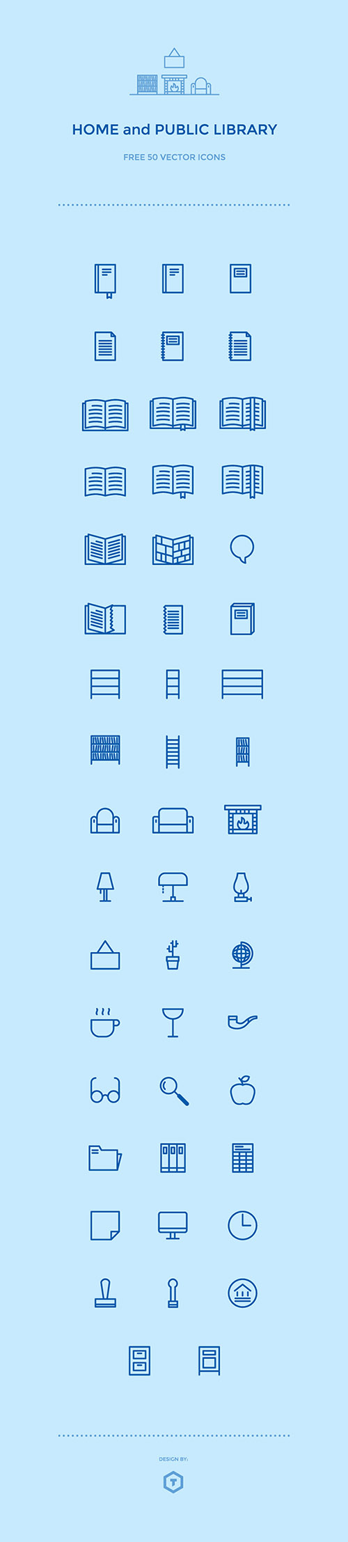 AI Web Icons - 50 Home and Library Icons