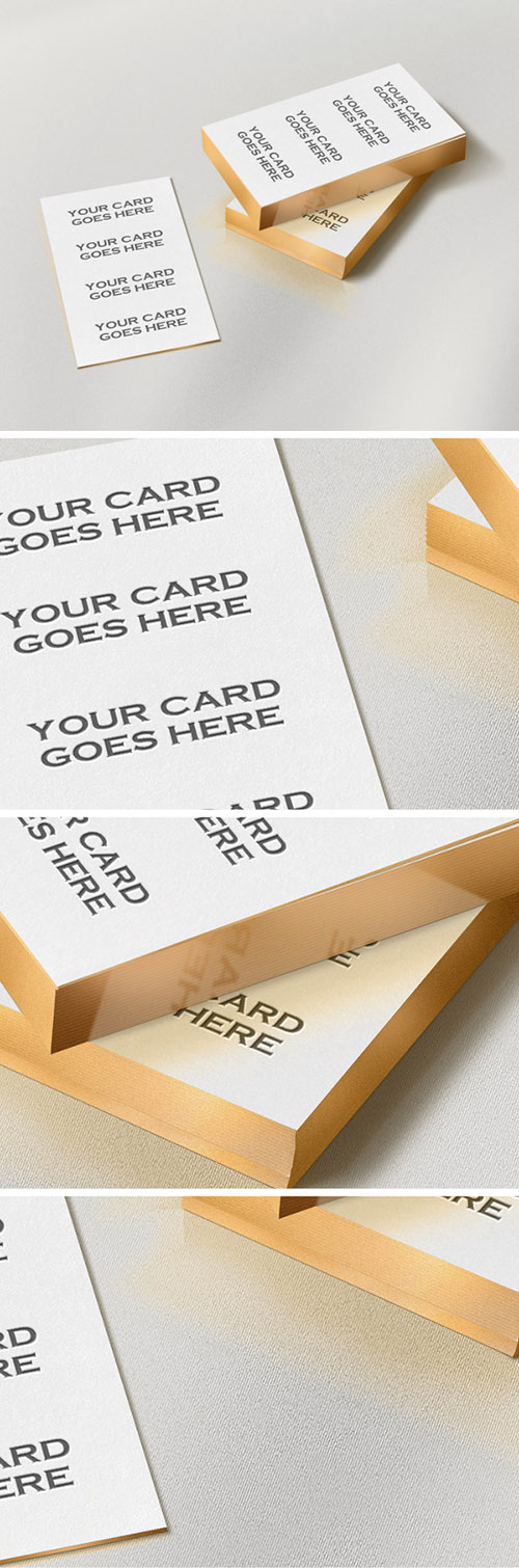 PSD Mock-Up - Gold Edge Business Cards