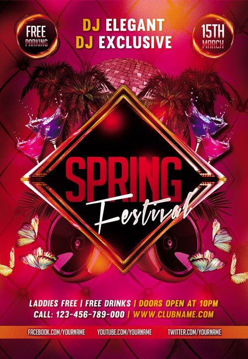 Flyer PSD Template - Spring Festival