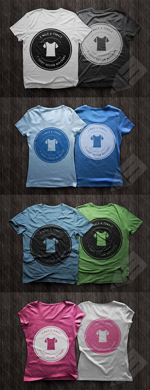 T-Shirt Design Mockups PSD Pack