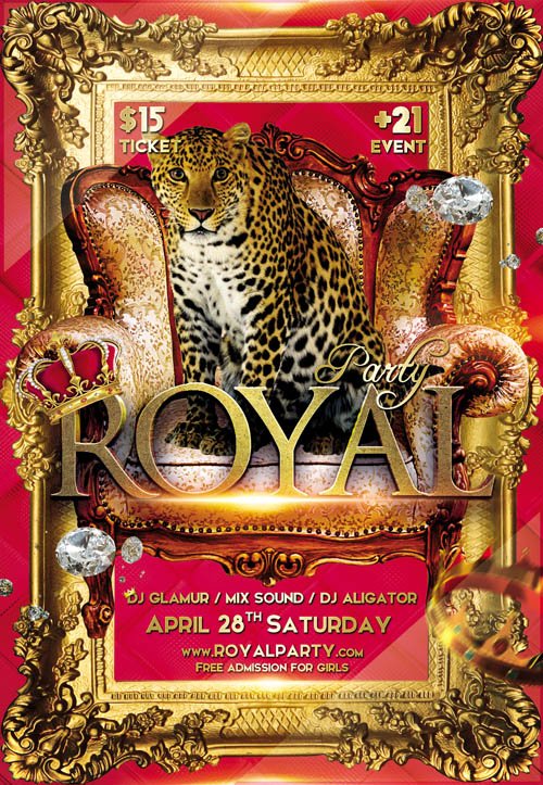 Royal Party Club Flyer PSD Template