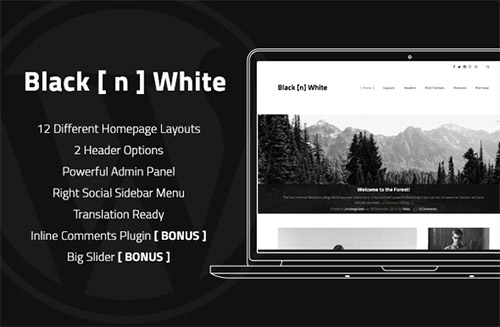 CreativeMarket - Black N White v1.0 - Wordpress Theme