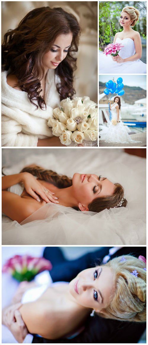 Stock Photos - Bride With Flowers And Balloons