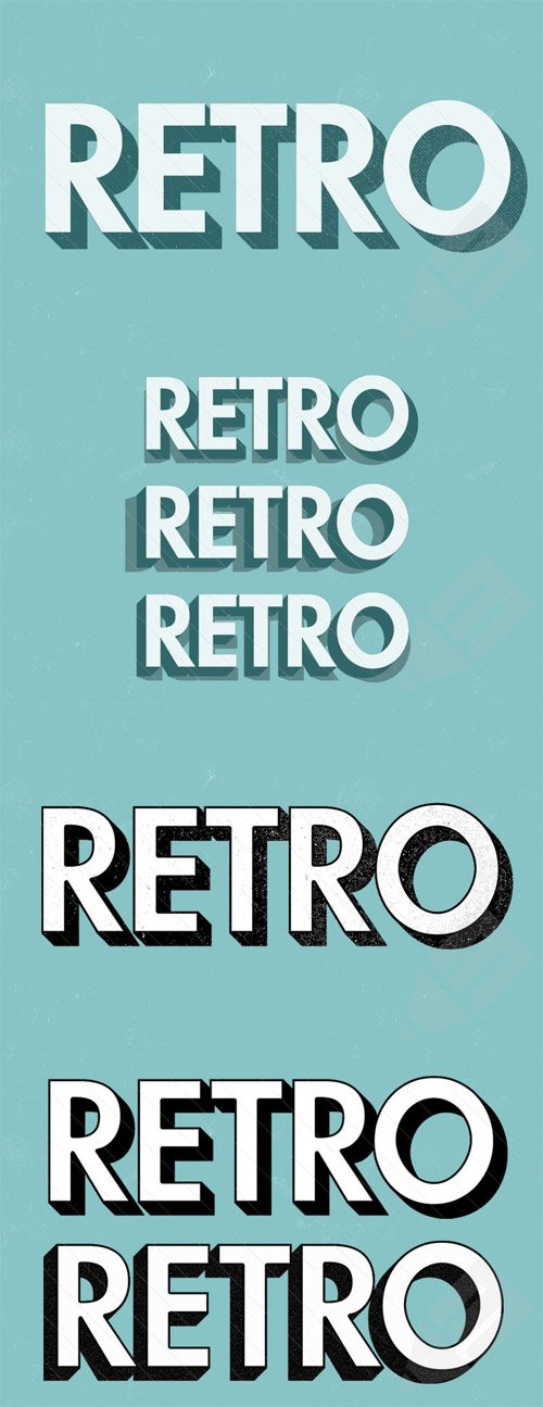 PS Actions -3D Retro Text Effect » NitroGFX - Download Unique Graphics ...