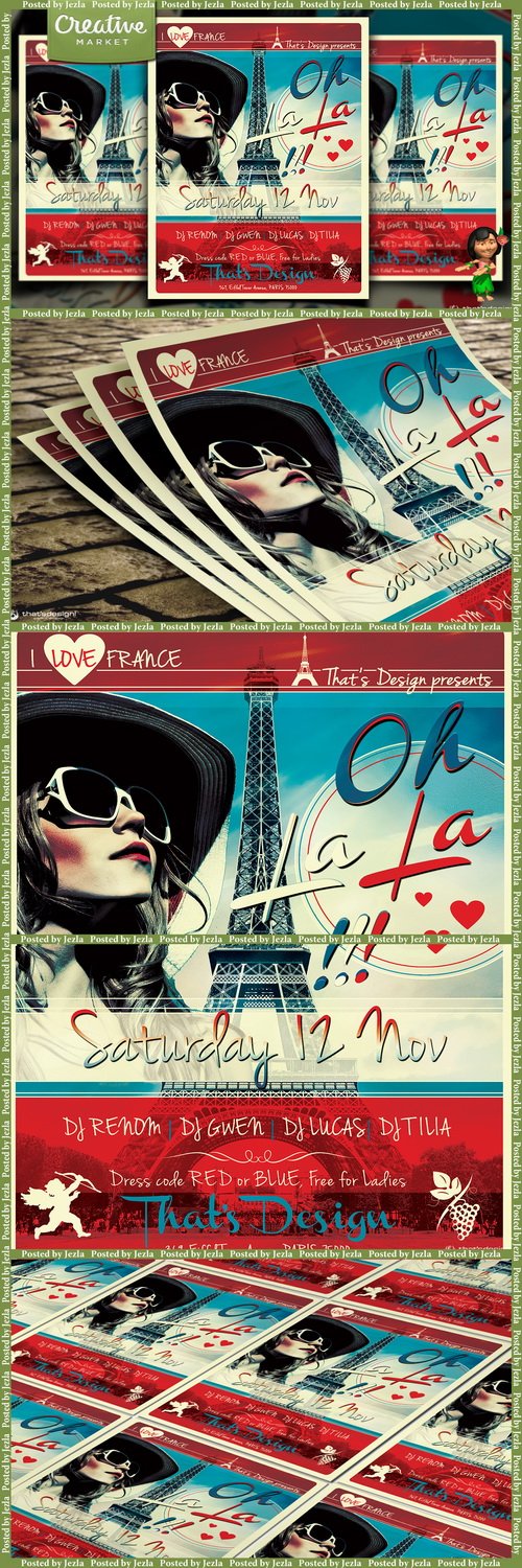 French Party Flyer Template V2 - 91906