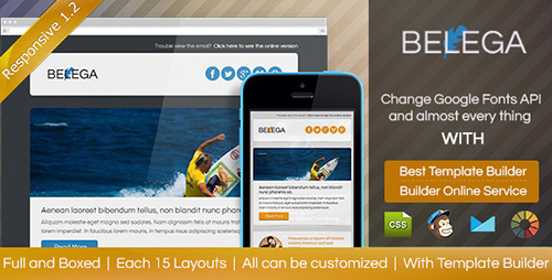 ThemeForest - BELEGA v1.2.1 - Flat Responsive Email With Template Builder