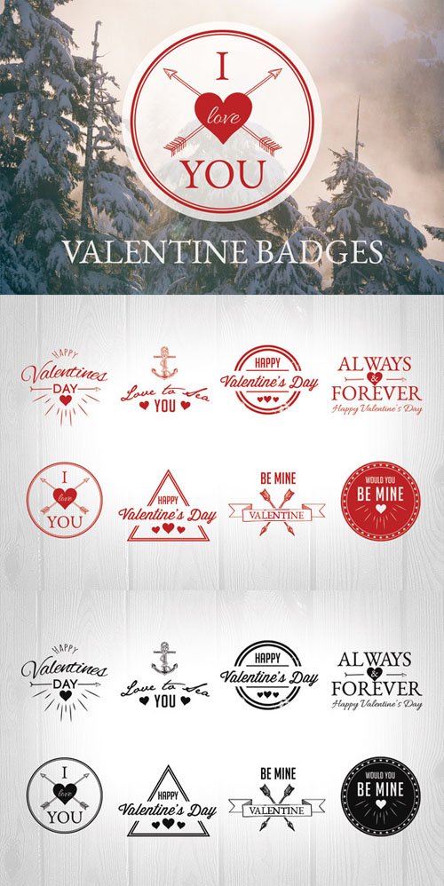 Valentine Badges - Creativemarket 169790