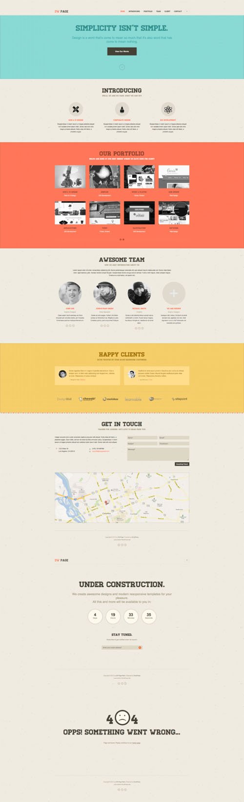 DW One Page Retro - WordPress Theme - Creativemarket 1770