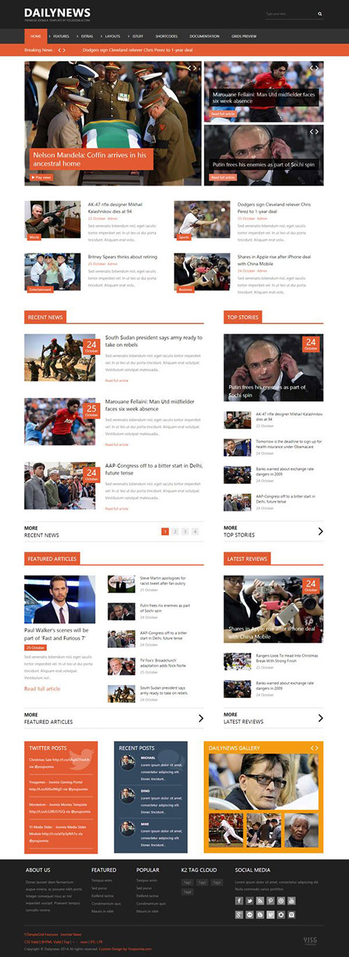 YouJoomla - YJ Dailynews v3.3.4 - News Joomla 2.5 & 3.x Template