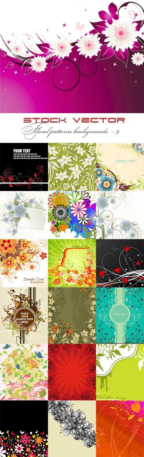 Floral patterns backgrounds stock vector - 9