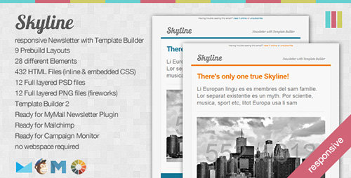ThemeForest - Skyline v2.0 - Responsive Newsletter with Template Builder
