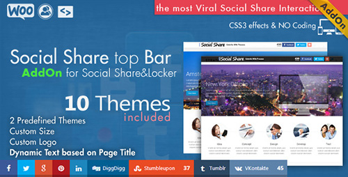 CodeCanyon - Social Share top Bar AddOn v1.4 - WordPress