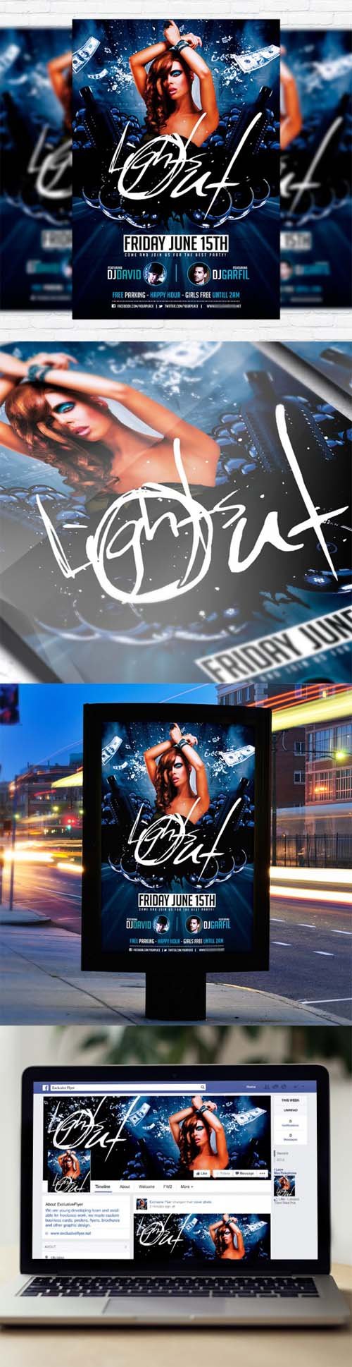 Flyer Template - Lights Out + Facebook Cover