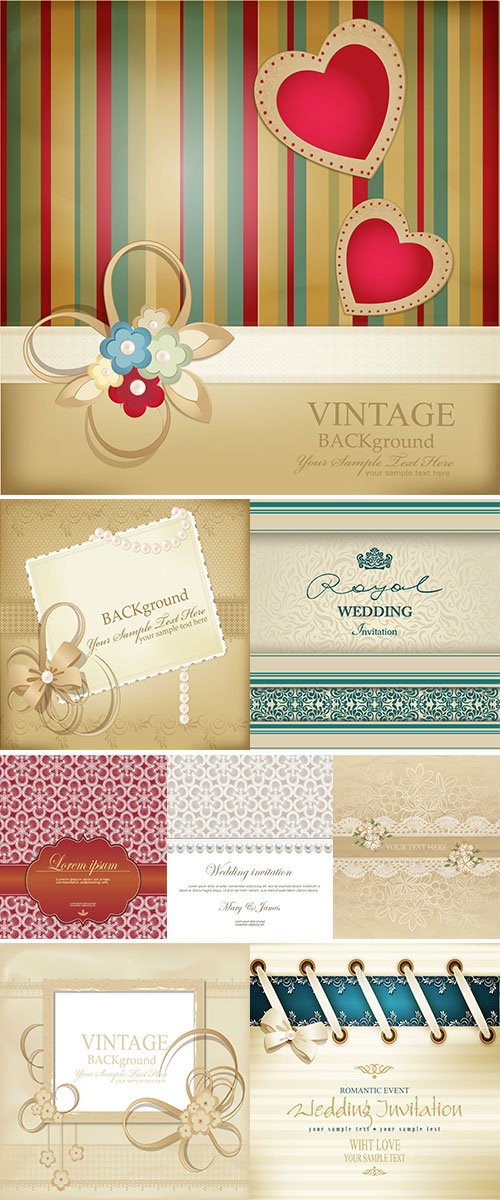 Stock vectors template for wedding background with lace
