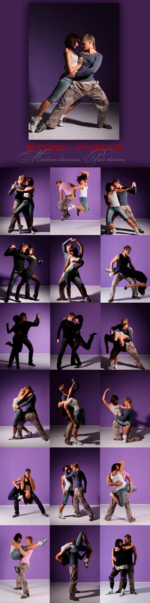 Modern dancers. Pair dances