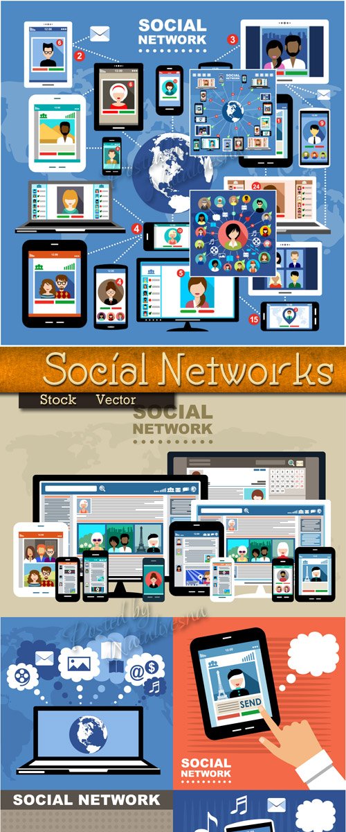 Social networks, Internet communication - Elements in Vector