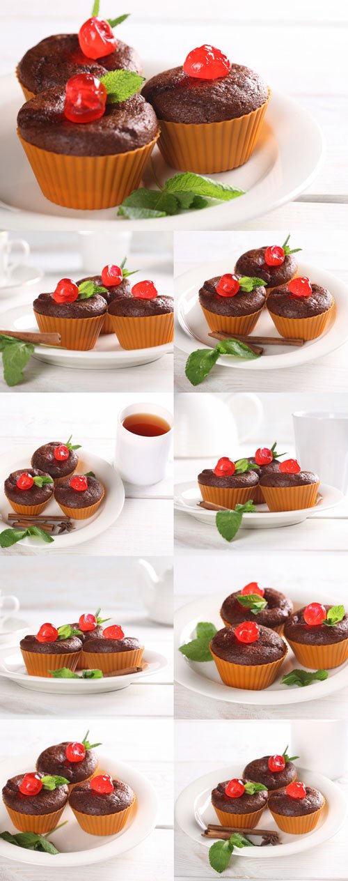 Cupcakes with cherry jelly