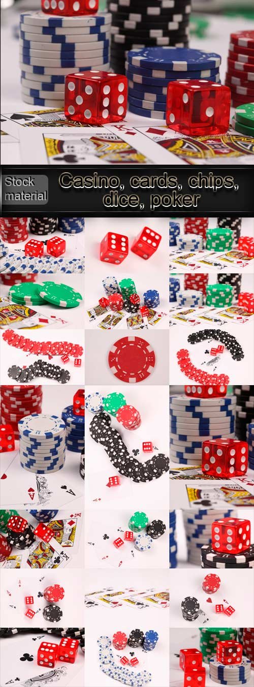 Casino, cards, chips, dice, poker