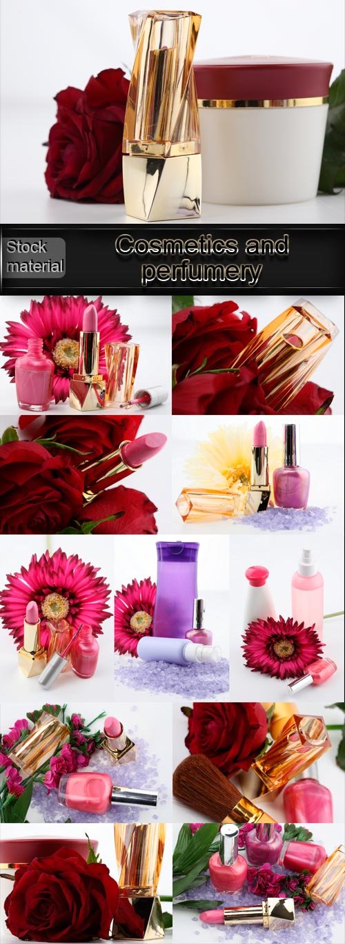 Cosmetics and perfumery raster graphics