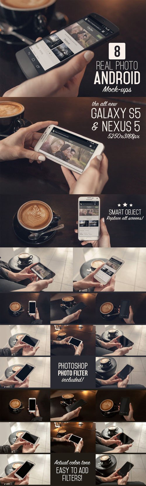 8 Real Photo Android Mock-ups - Creativemarket 43958