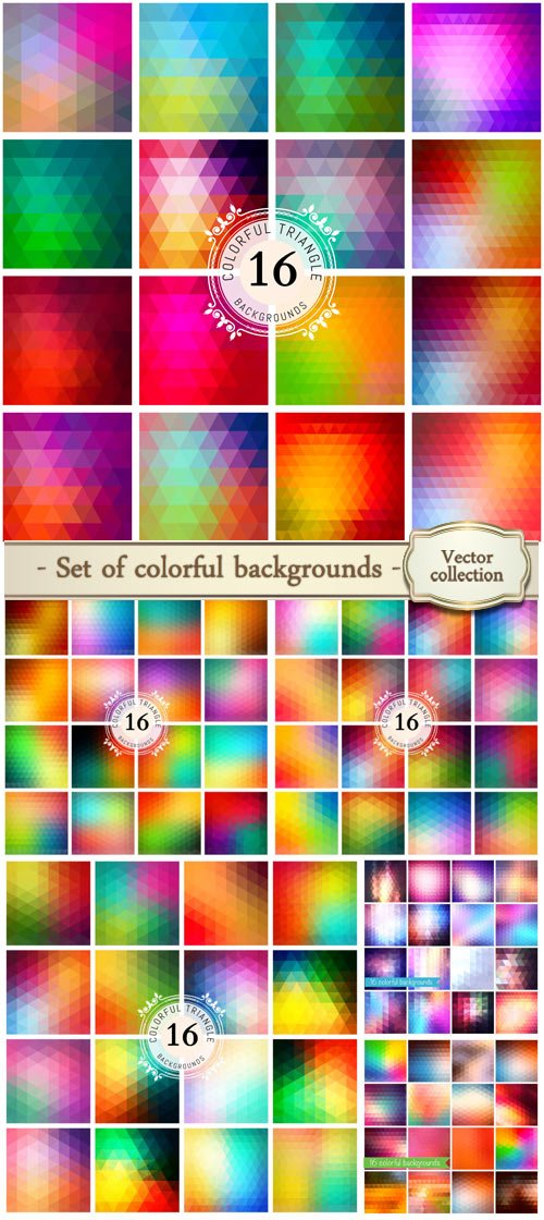 Set of colorful backgrounds vector