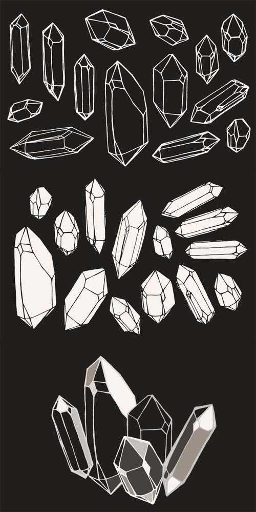 CreativeMarket - Crystal / Mineral / Gem Drawings - 155985