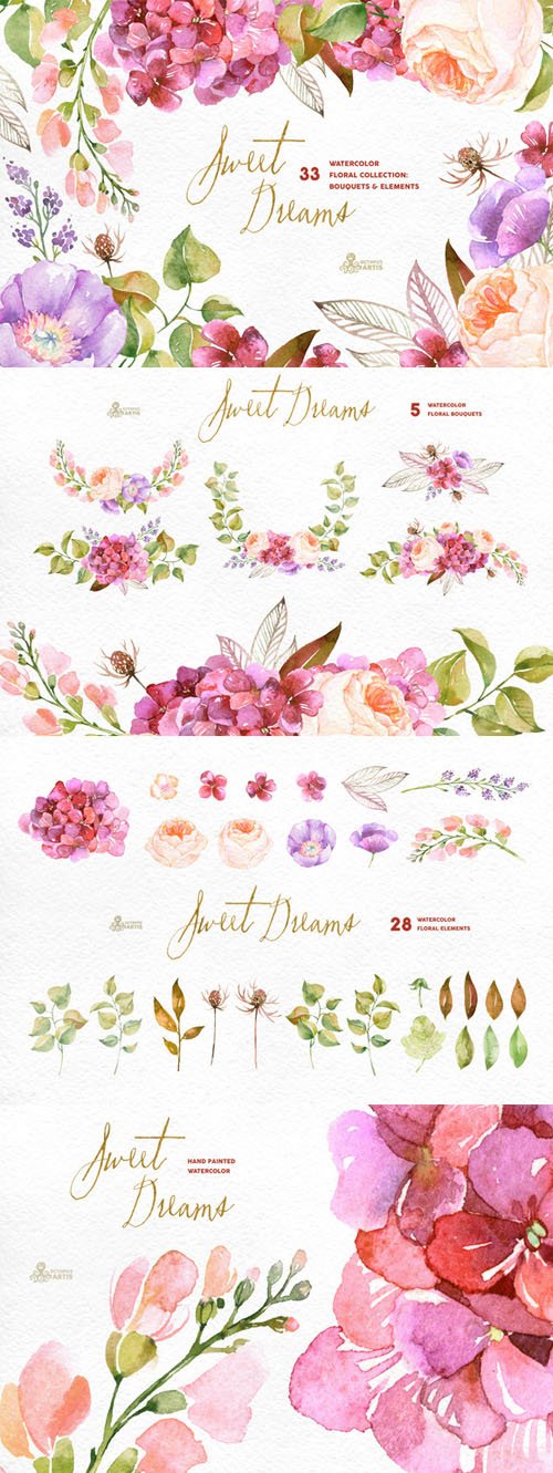 Sweet Dreams. Floral Collection - Creativemarket 291576