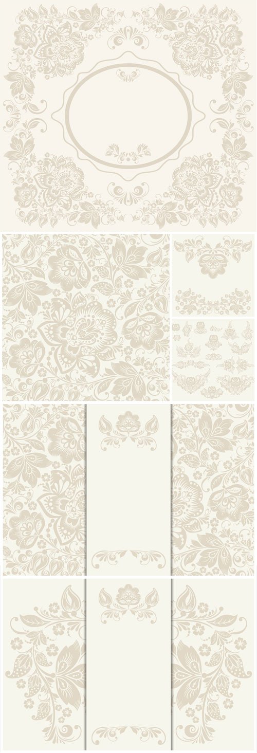 Vector floral vintage seamless pattern