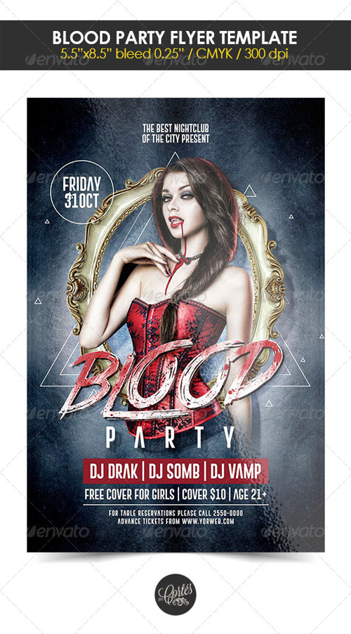 Flyer Template PSD - Blood Party