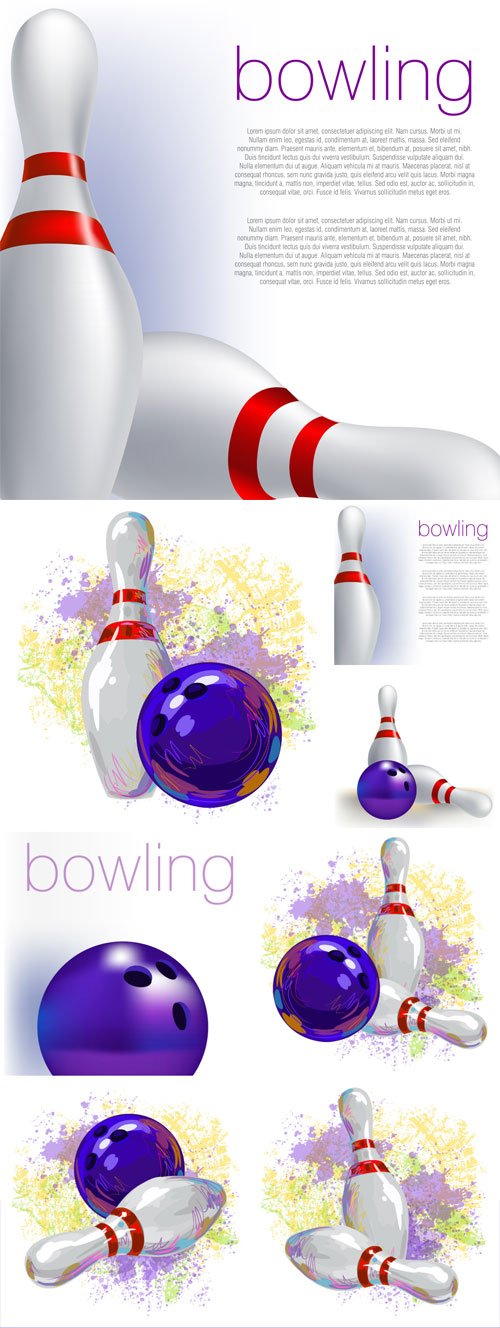 Bowling, vector backgrounds
