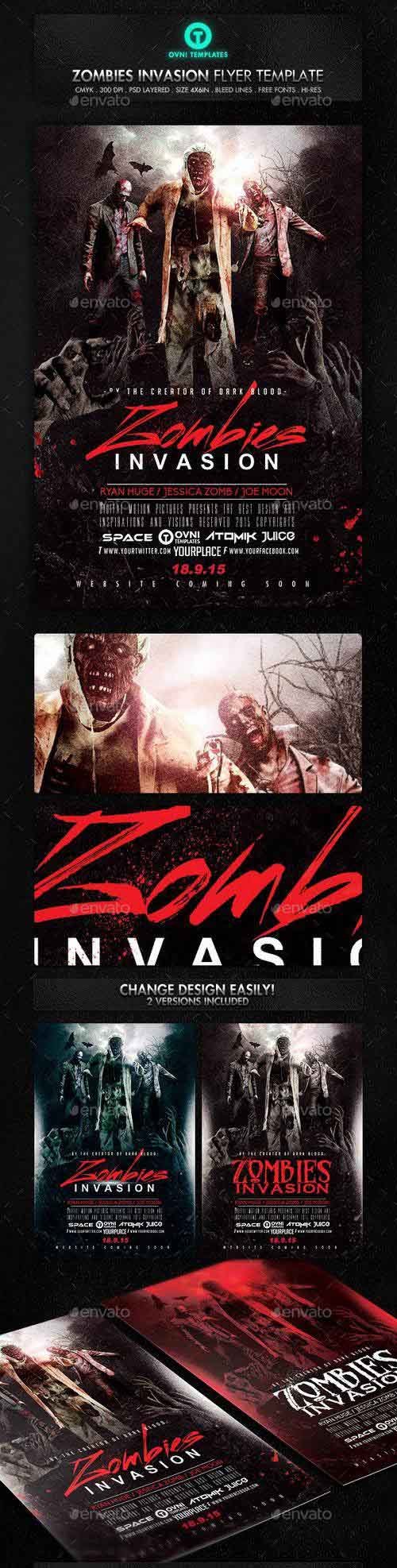 Zombies Dead Invastion Flyer Template 13181480