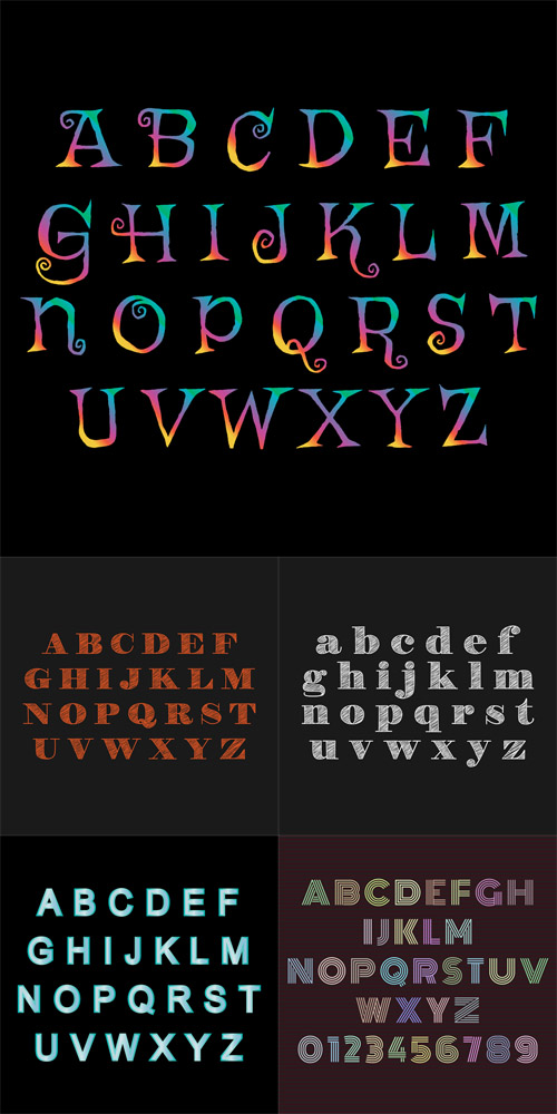 Vector Set - 5 Different Alphabets