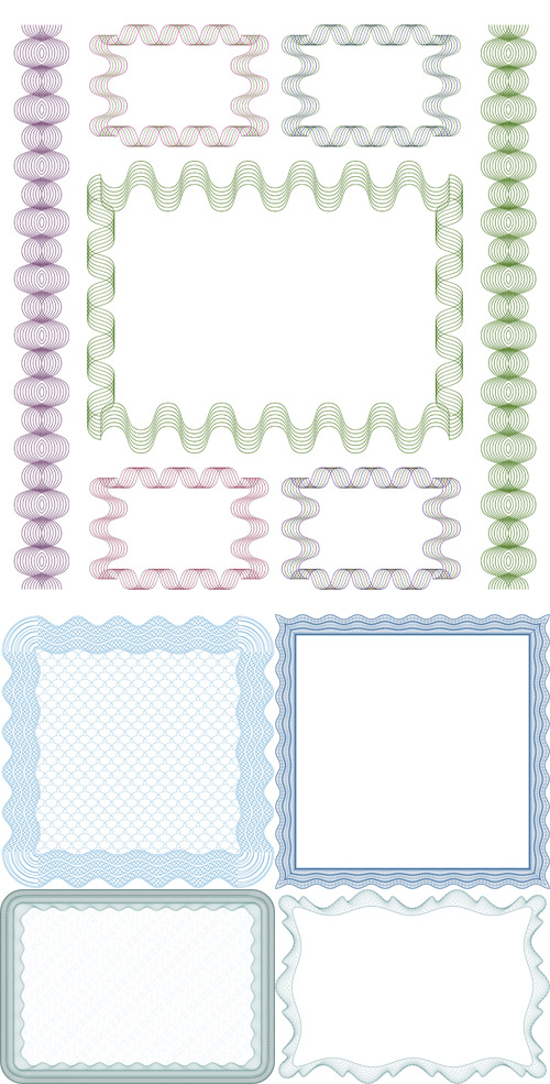 Vector Set - Guilloche Frames