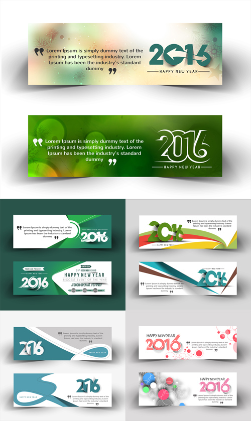 Vector Set - Happy New Year Banners