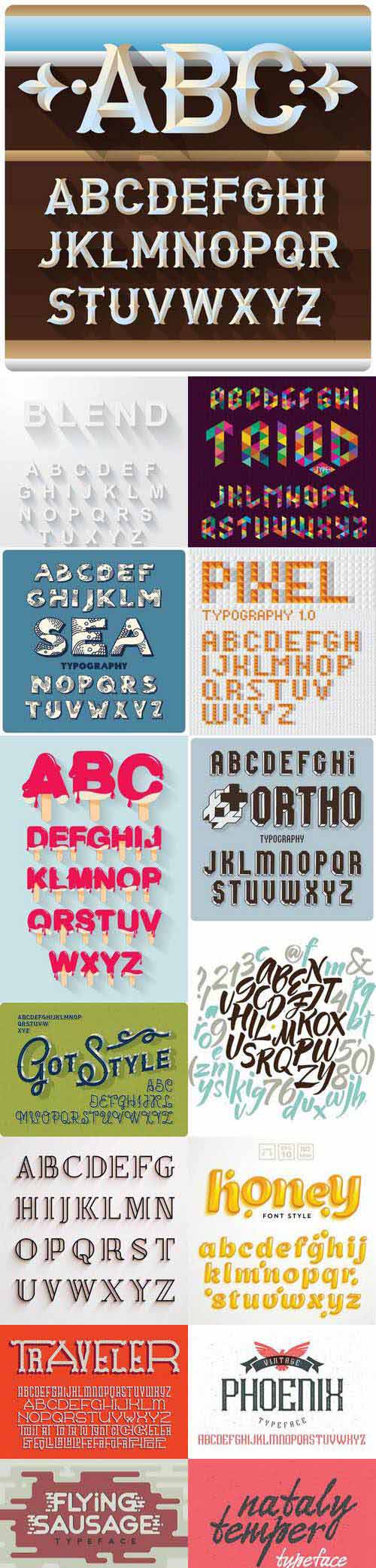 Typeface Illustration Vector Set