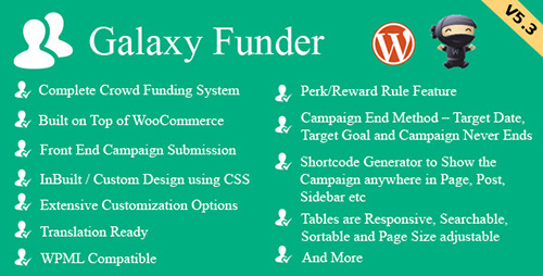 CodeCanyon - Galaxy Funder v6.1 - WooCommerce Crowdfunding System - 7360954
