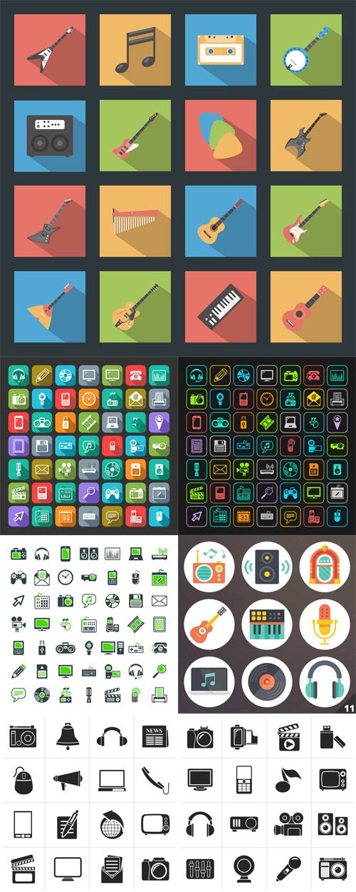 Vector Multimedia icons set