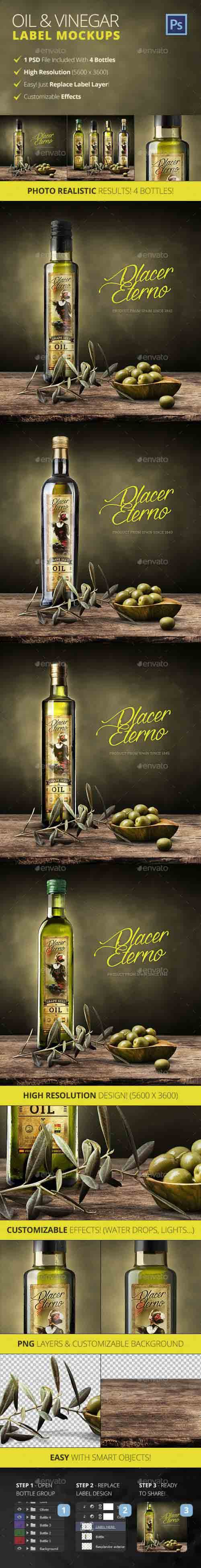 Download Olive Oil And Vinegar Bottle Label Mockup - 12817024 ...