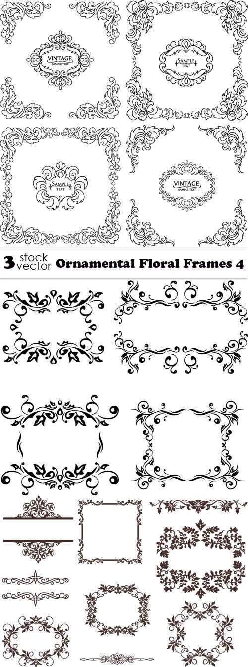 Vectors - Ornamental Floral Frames 4