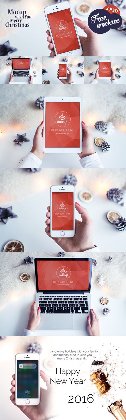 CM - 3 PSD+GIFT Mockups White Christmas 475603