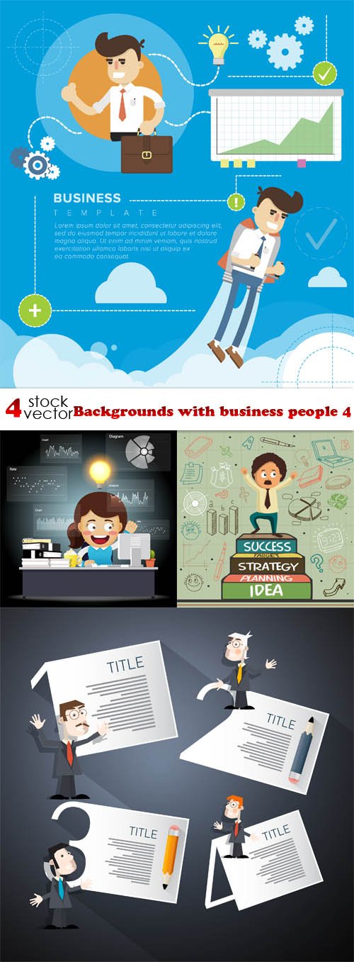 Vectors - Backgrounds with business people 4