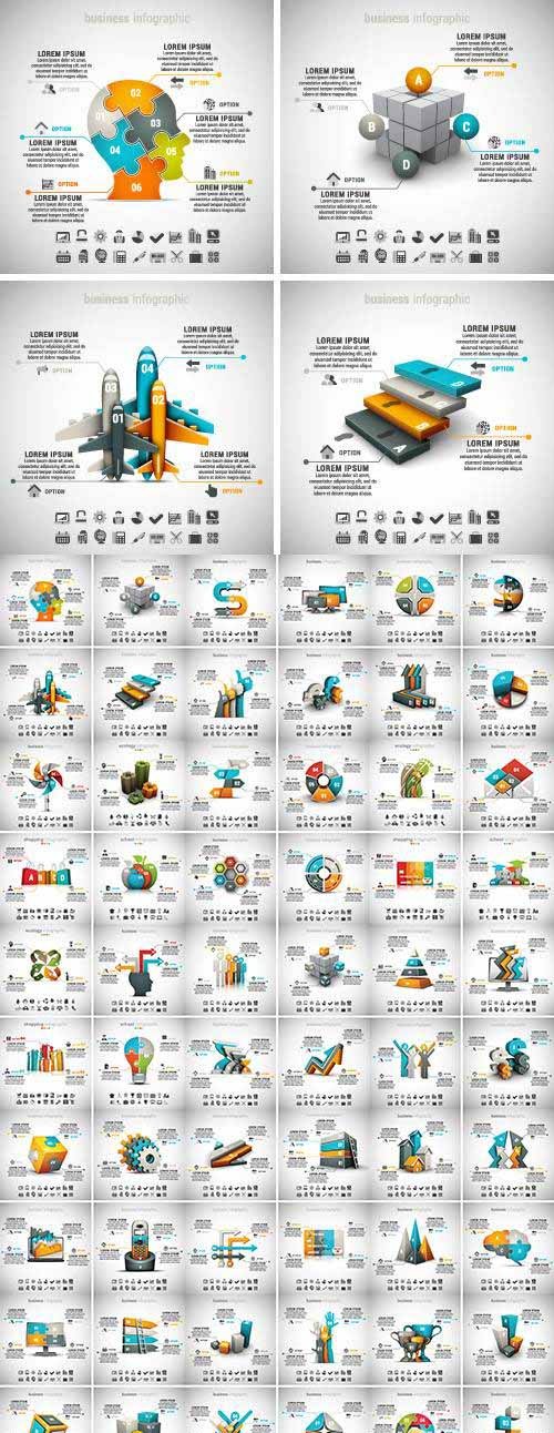 Vector Set - Infographic and diagram business design9