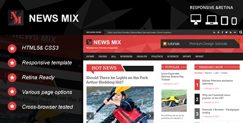 ThemeForest - News Mix Responsive HTML 5 Website Template (Update: 28 September 15) - 5348422