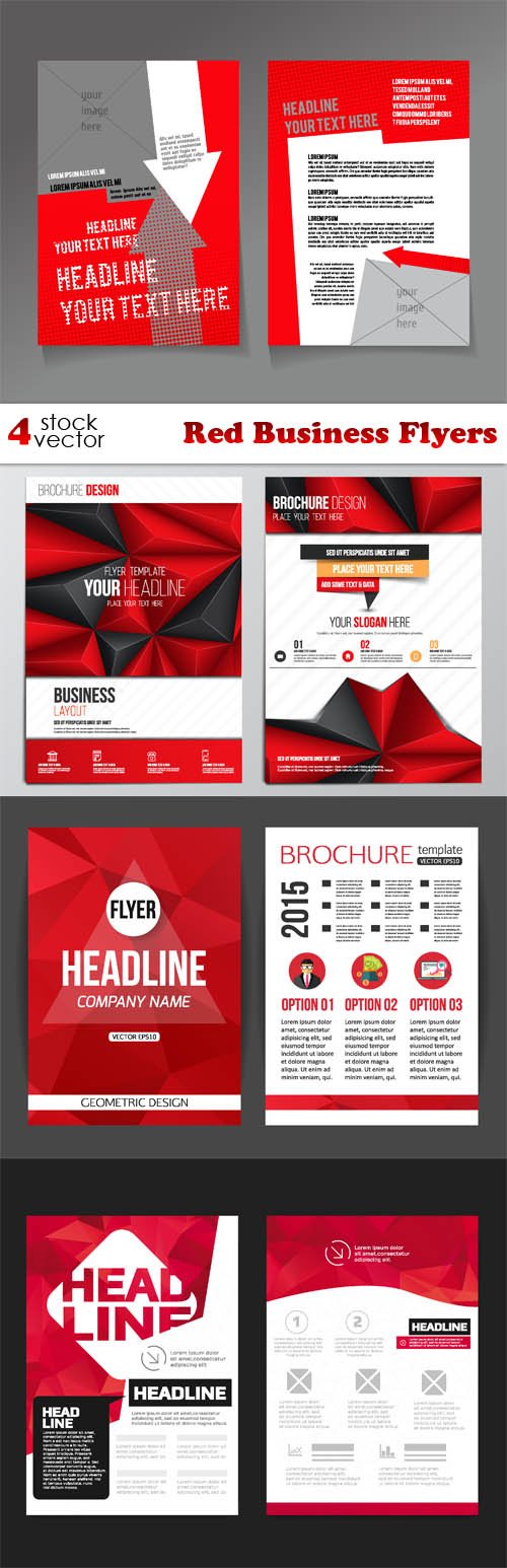 Vectors - Red Business Flyers